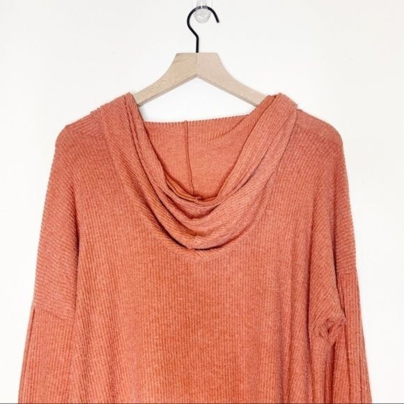 NEW PST Project Social T Rust Wren Long Sleeve Cozy Rib Knit Hoodie XL - Picture 7 of 11